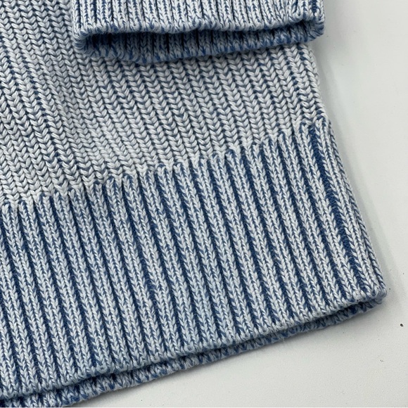Gap Relaxed Ribbed Plaited Crewneck Sweater Light Blue Sz Medium Pullover Chunky - Picture 5 of 10